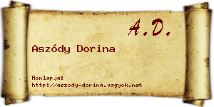 Aszódy Dorina névjegykártya