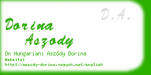 dorina aszody business card